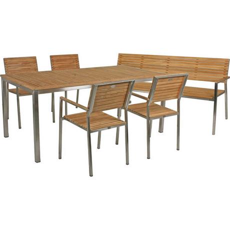 mutoni pleasure Garten Essgruppe Denver I Teak natur (6-tlg)  