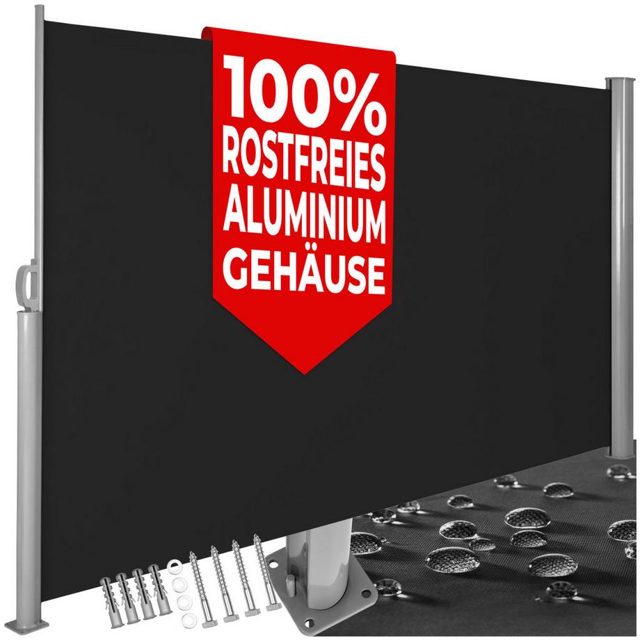 Seitenmarkise  aus Aluminium ausziehbar, blickdicht und wetterfest