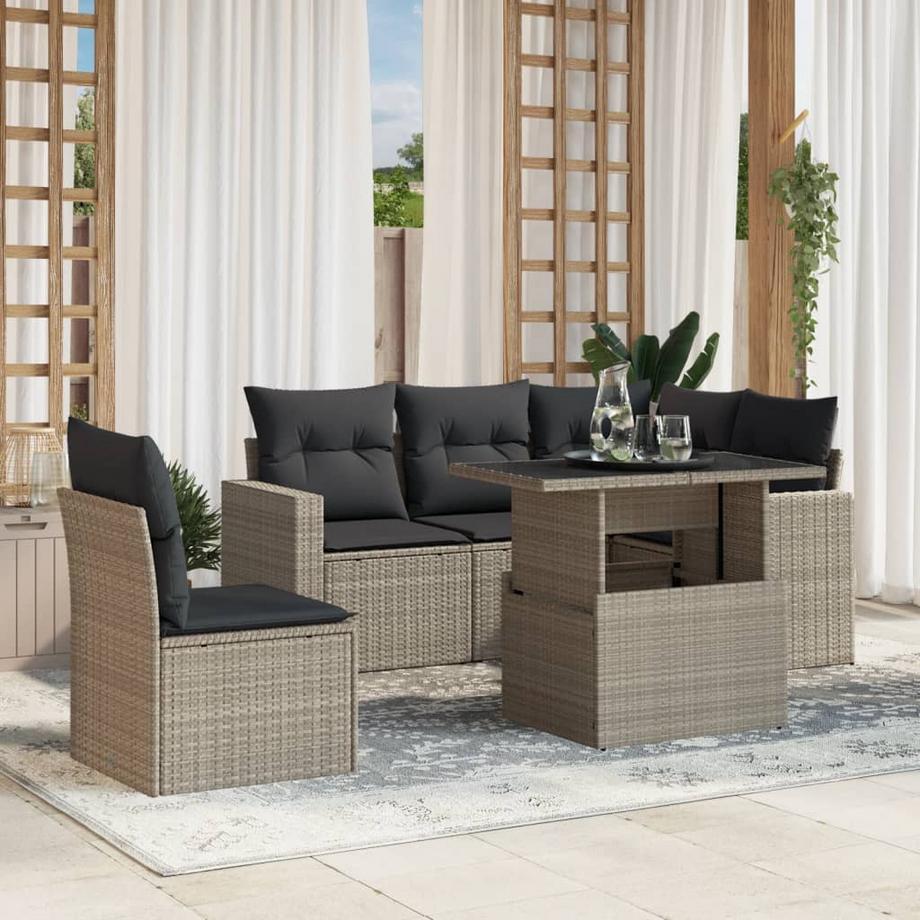 VidaXL set divano da giardino Polirattan  