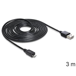 DeLock  EASY-USB 2.0-A - USB 2.0 micro-B, 3m USB Kabel USB A Micro-USB B Schwarz 