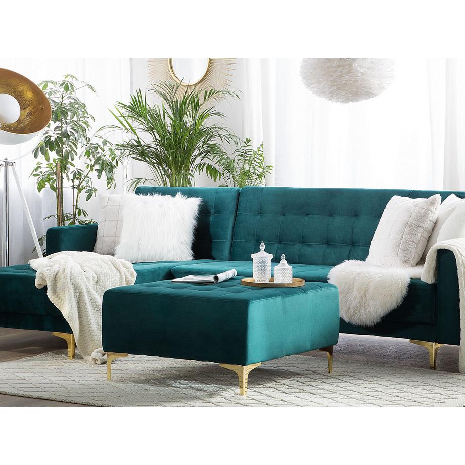 Beliani Ottoman en Velours Moderne ABERDEEN  