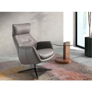 ANGEL CERDA Runder Ecktisch aus gehärtetem Glas und Nussbaumholz  