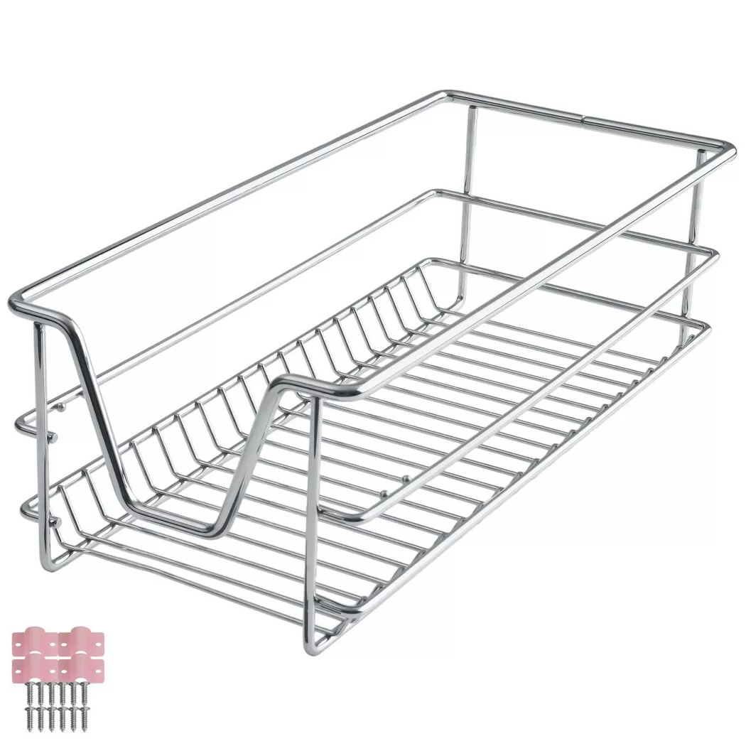 Tectake - Tiroir de rangement téléscopique chromé