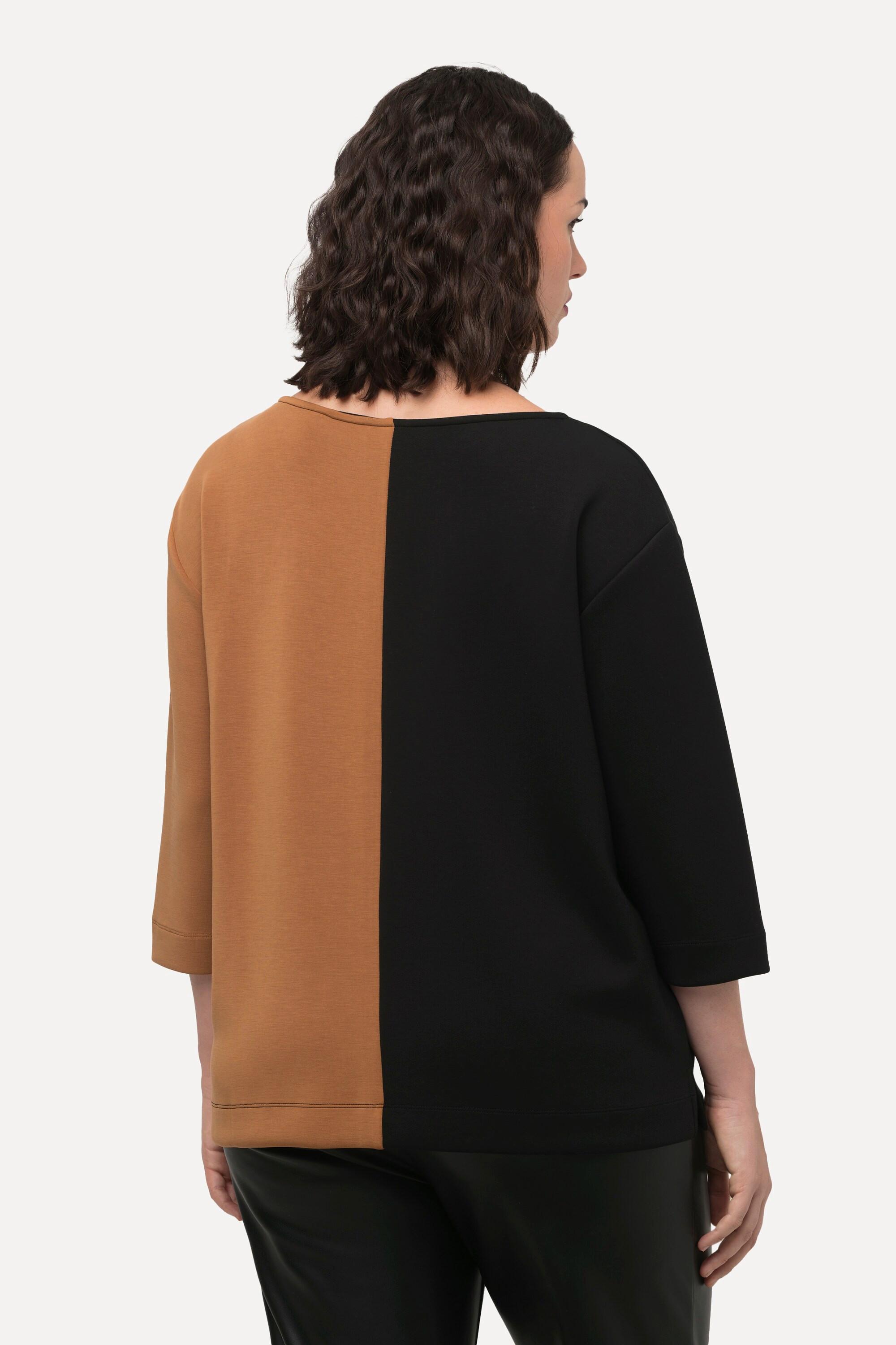 Ulla Popken  Sweatshirt, Rundhals, 3/4-Arm camel 