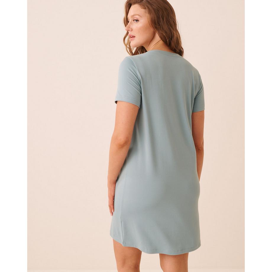 La Vie En Rose Chemise de nuit manches courtes ultra douce imprimé chiens parisiens  