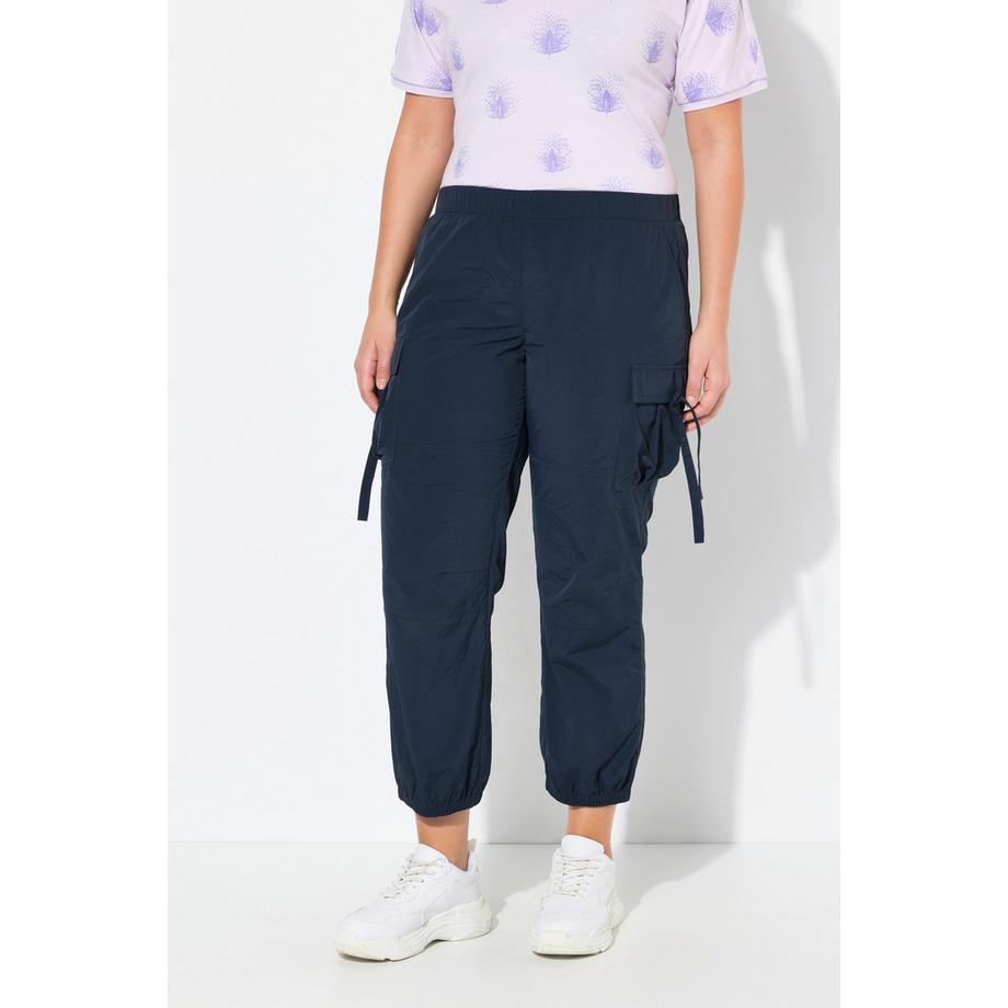 Ulla Popken Pantalon Cargo Style Militaire Taille Élastique Cordon  