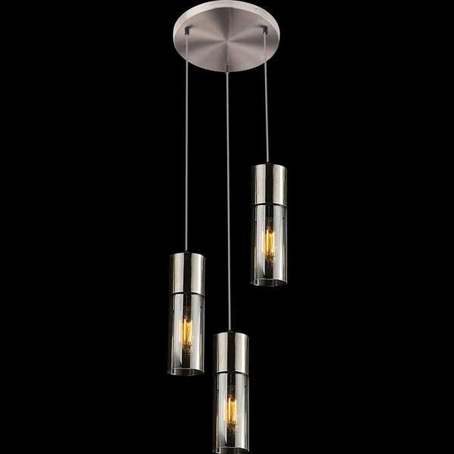 mutoni Lampe à suspension Annika métal mat 3xE27  