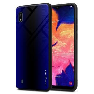 Cadorabo  Housse compatible avec Samsung Galaxy A10 / M10 - Aspect rayé - Coque de protection en silicone TPU et dos en verre trempé 