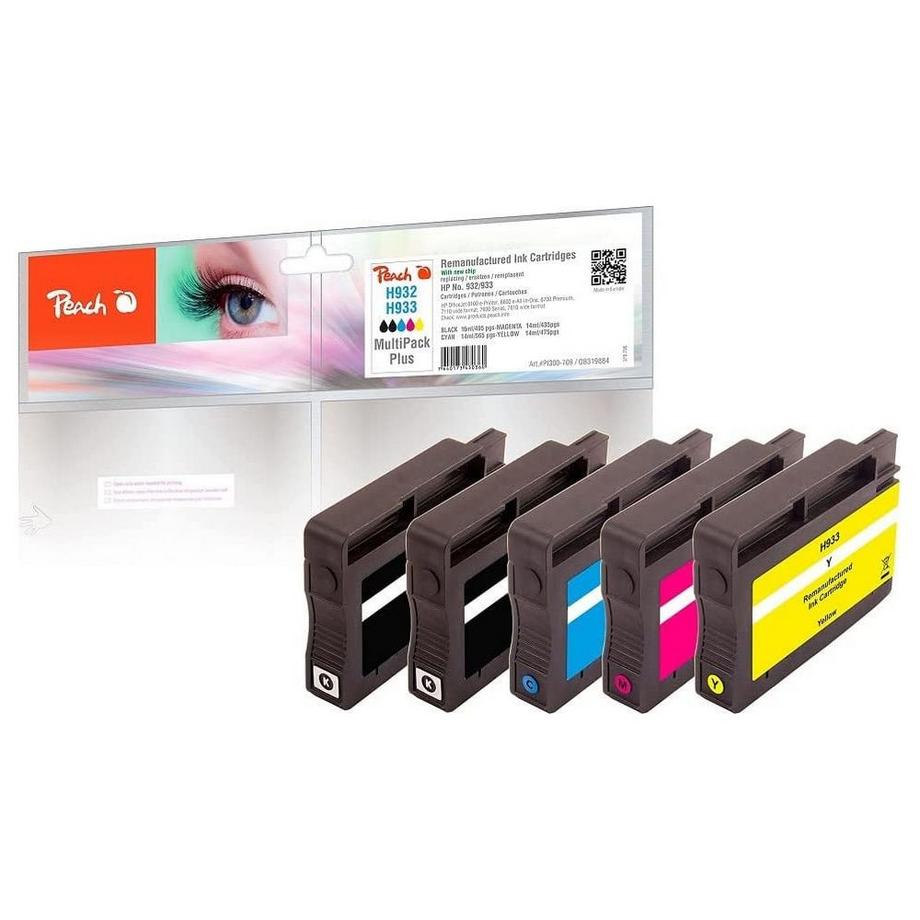 Peach  Tinte HP Nr. 932/933 Multpack+ 2x bk 16ml je 1x  c, m, y 8.5ml 