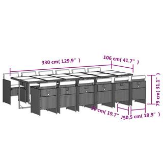 VidaXL Garten essgruppe poly-rattan  