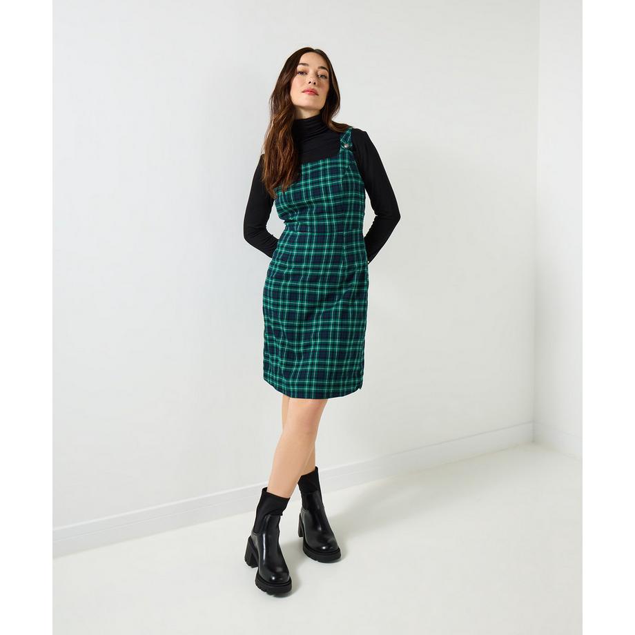 Joe Browns Abito Salopette Mini a Quadri Tartan  