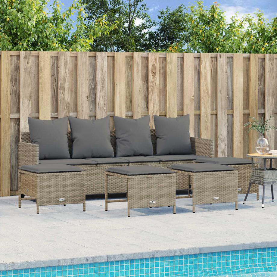 VidaXL set divano da giardino Polirattan  