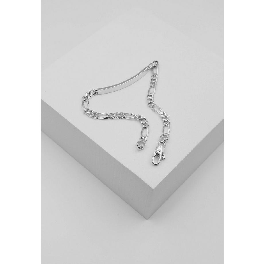 MUAU Schmuck  ID-Bracelet Figaro Weissgold 750, 22cm, 4mm 