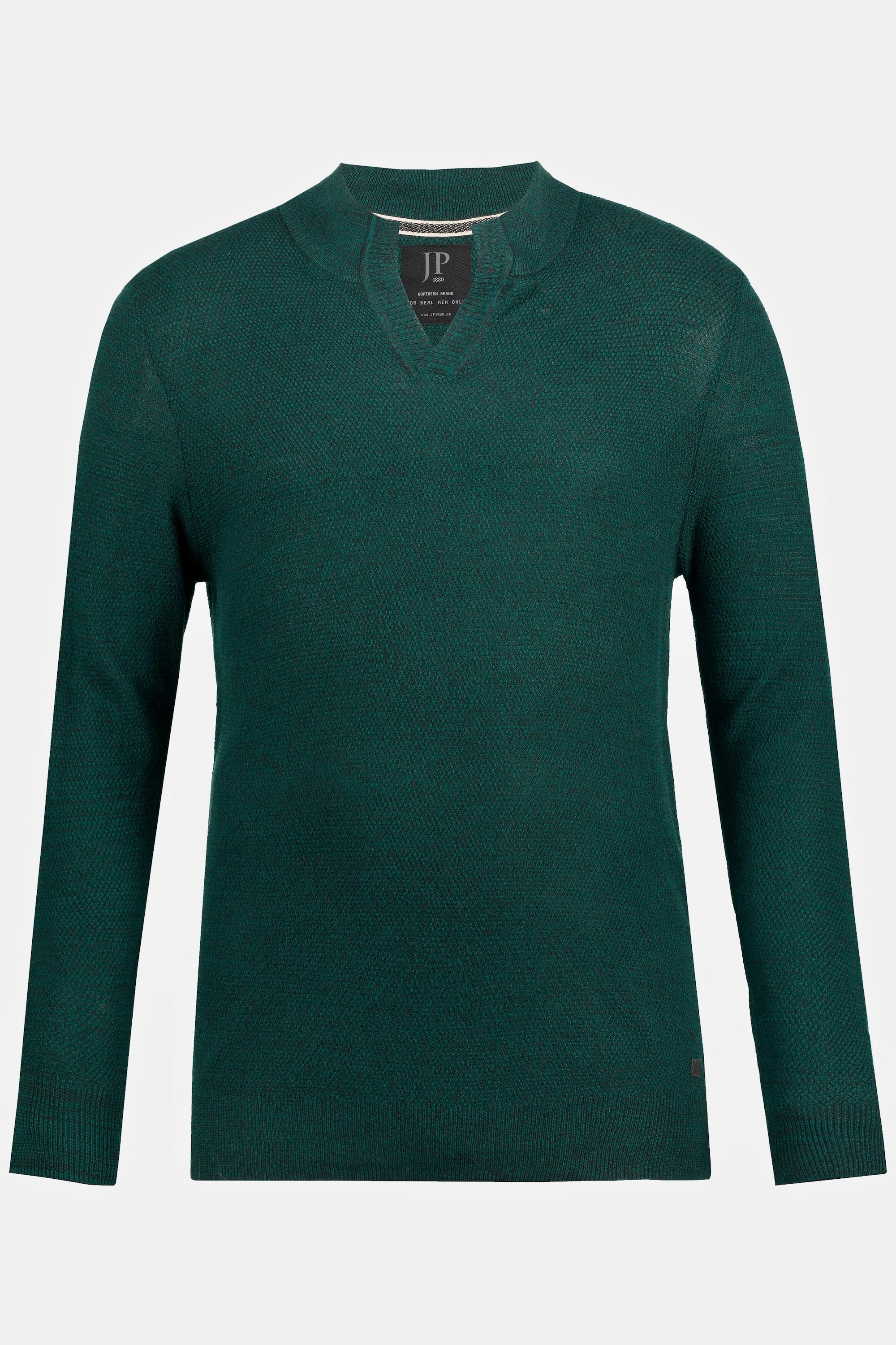 JP1880  Pullover in misto lana con collo particolare e maniche lunghe 