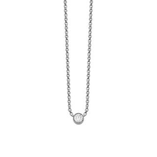 PHANTASYA  Kette mit einem Zirkonia 1289 Rhodiniert 