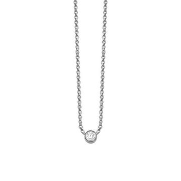 Collier avec un zirconium 1289 Plaqué rhodium