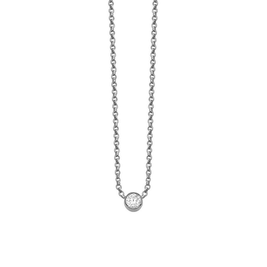 PHANTASYA  Collier avec un zirconium 1289 Plaqué rhodium 