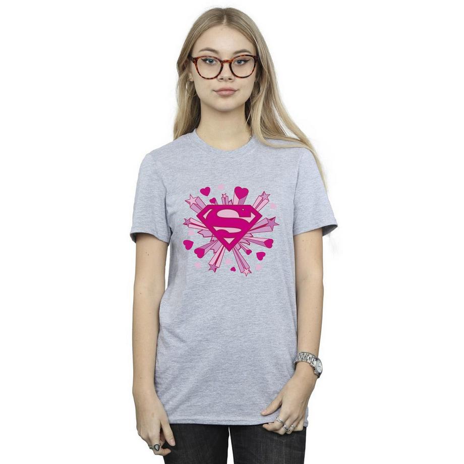 DC COMICS Superman Logo Herzen und Sterne T-Shirt  