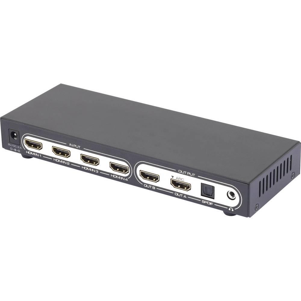 SpeaKa Professional  6 Porte Switch Matrix HDMI con funzione Picture in Picture, Con telecomando U 