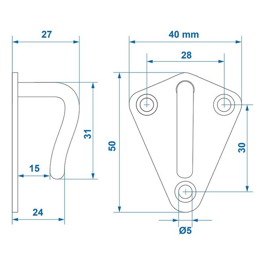 Pricenet Crochet en corde métal 40x45mm soudé 10 pièces sous blister  