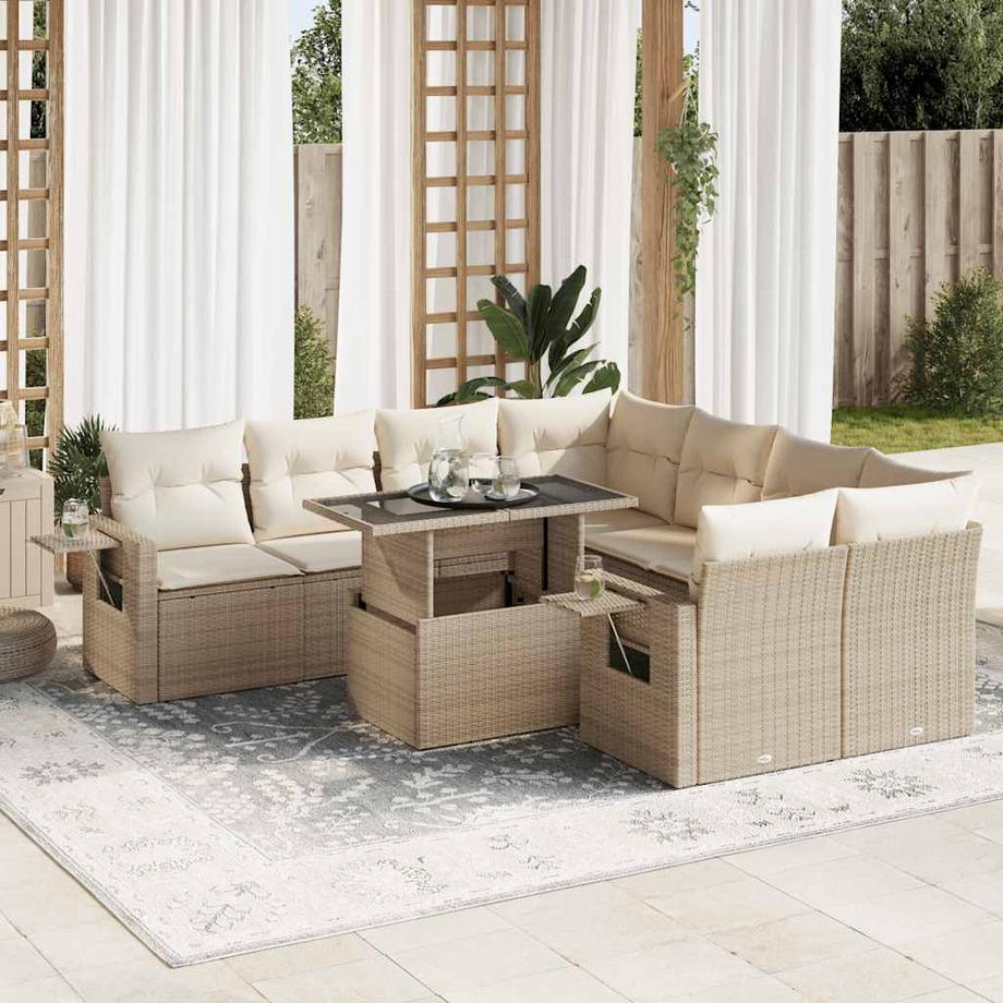 VidaXL Ensemble de canapés de jardin rotin synthétique  