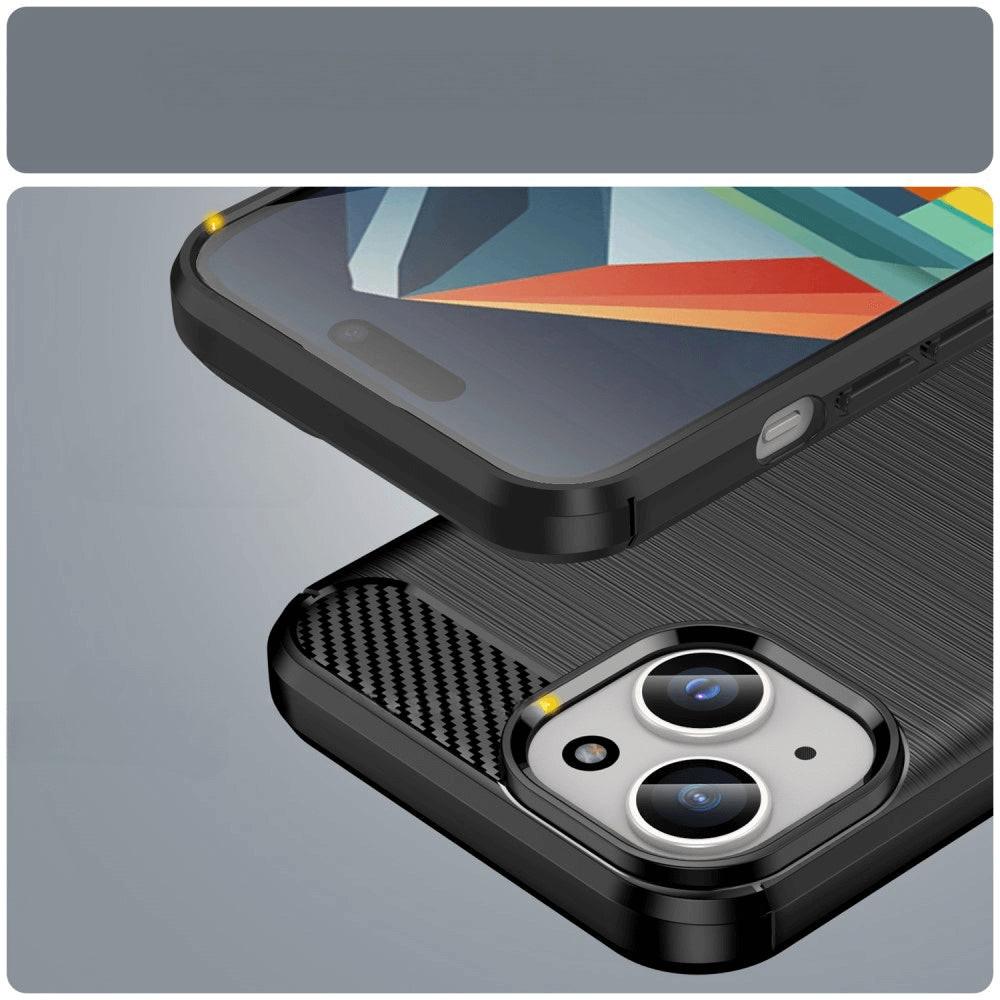 Cover-Discount  iPhone 15 Plus - Cover in metal carbon look 