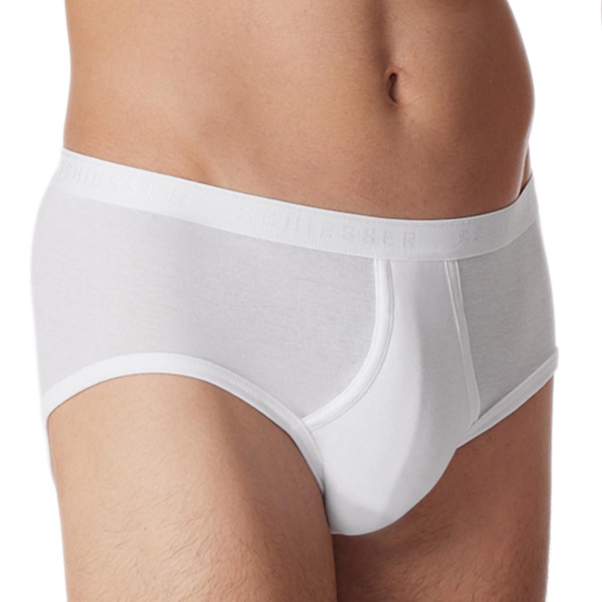 Schiesser Original Classics Slip Sportivo a Costine Fini con Apertura Confezione da 4  