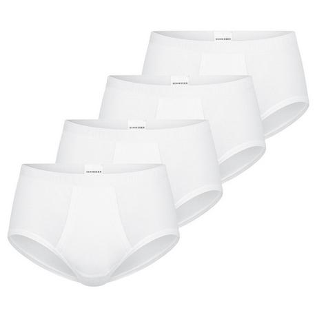 Schiesser Original Classics Slip Sportivo a Costine Fini con Apertura Confezione da 4  