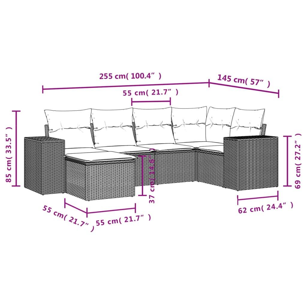 VidaXL Ensemble de canapés de jardin rotin synthétique  