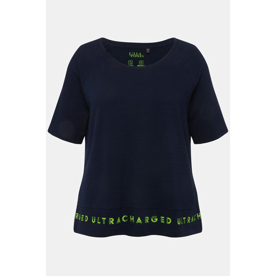 Ulla Popken T-shirt Classic Col Rond Manches Courtes avec Lettrage à l'Ourlet  