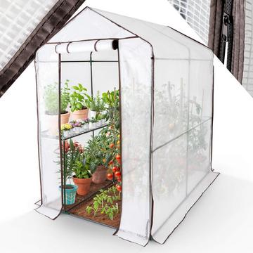 Foliengewächshaus mit 2 Etagen, Treibhaus Frühbeet 120 x 186 x 190 cm