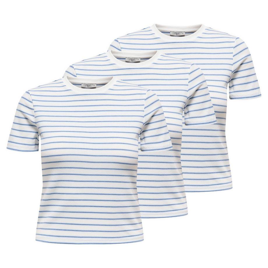 Maglietta Donne Confezione da 3 Vestibilità confortevole-ONLLUPE STRIPE TEE 3P