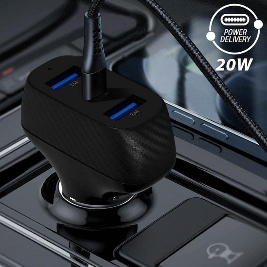 Akashi  Caricatore da Auto Tripla Porta Akashi 