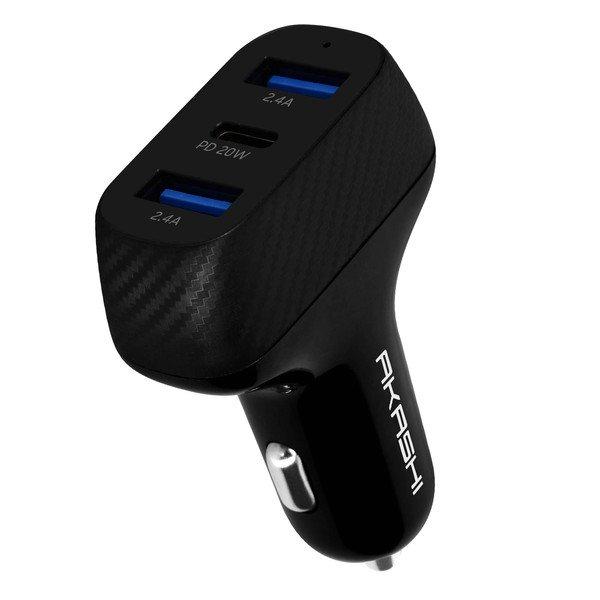 Akashi  Chargeur Voiture Triple Ports Akashi 