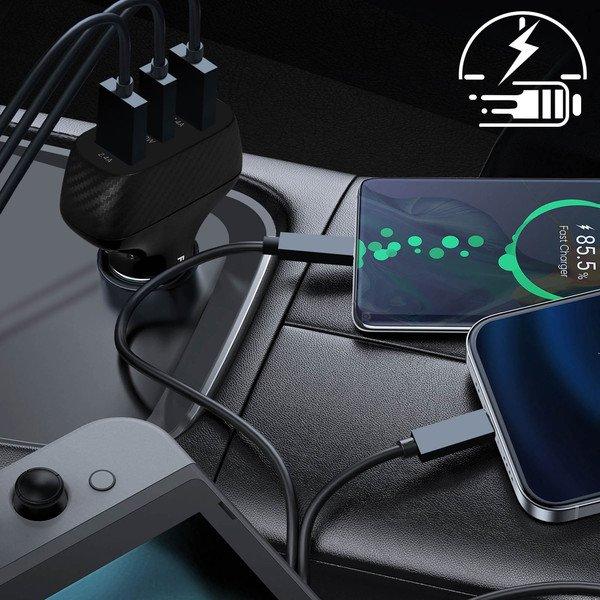 Akashi  Chargeur Voiture Triple Ports Akashi 
