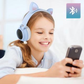 Avizar  Katzenohren Bluetooth Kopfhörer Hell 