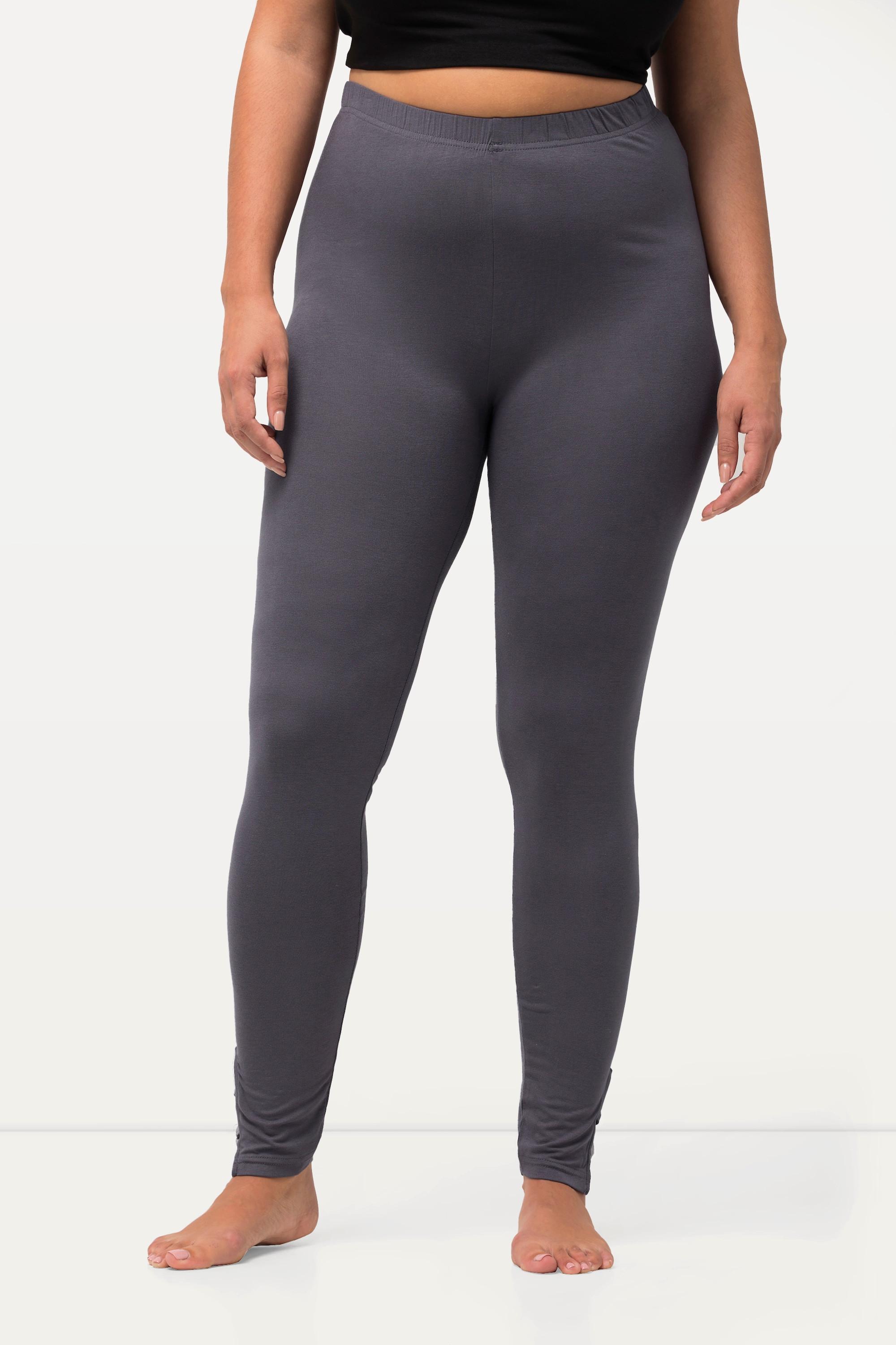 Ulla Popken  Leggings aderenti con laccetti decorativi sull'orlo e cintura elastica 