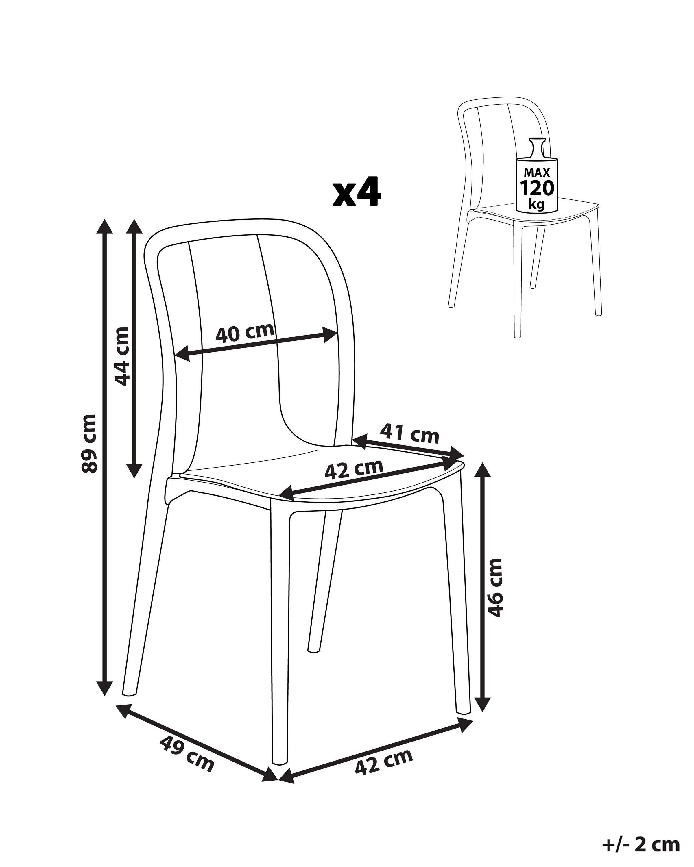 Beliani Lot de 4 chaises en Matière synthétique Moderne SPEZIA  