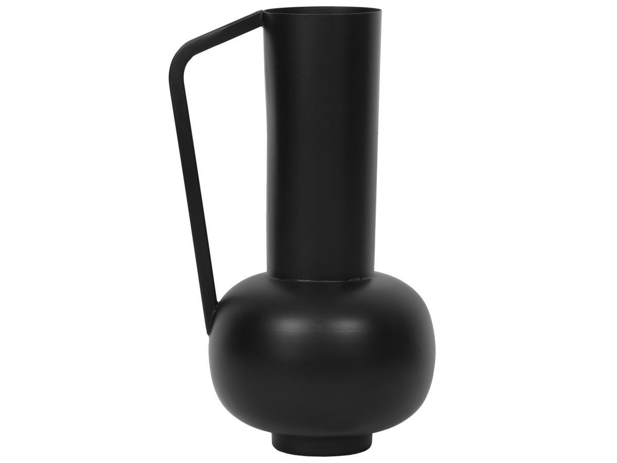 Vente-unique Vaso con manico D.15 x H.30 cm in Metallo Nero - KAMELIA  
