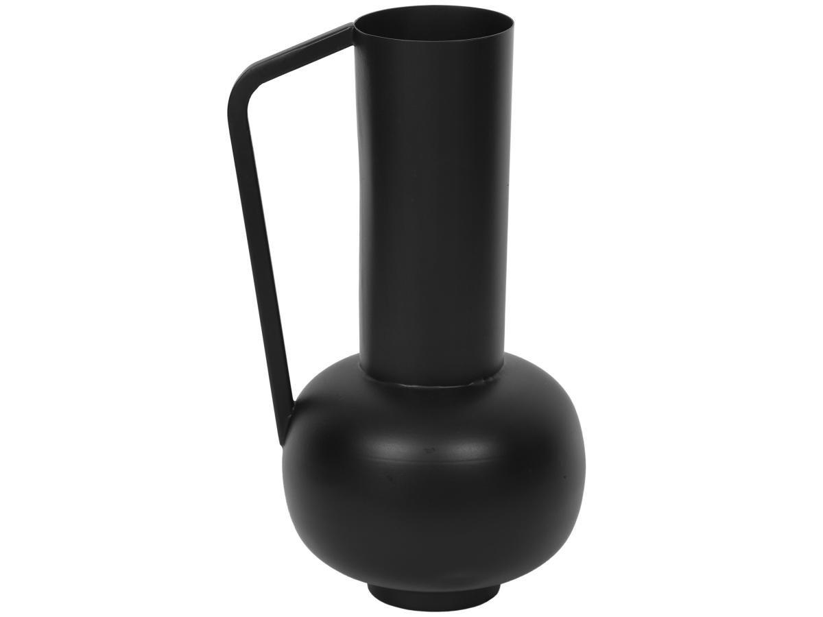 Vente-unique Vaso con manico D.15 x H.30 cm in Metallo Nero - KAMELIA  