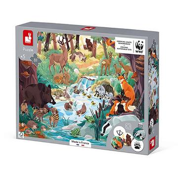 Puzzle WWF Puzzle Waldtiere mit Suchspiel (81Teile)
