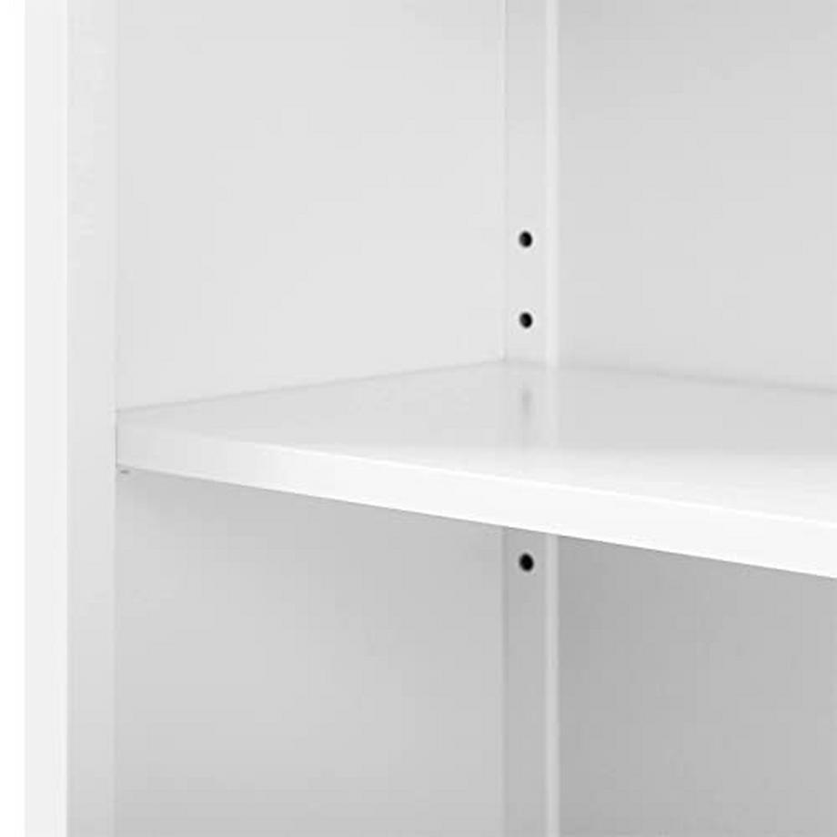 Pricenet Armoire de salle de bain blanche de style campagnard avec étagères réglables  