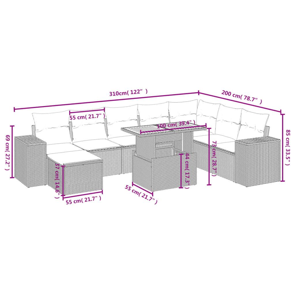 VidaXL set divano da giardino Polirattan  