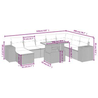 VidaXL Garten sofagarnitur poly-rattan  