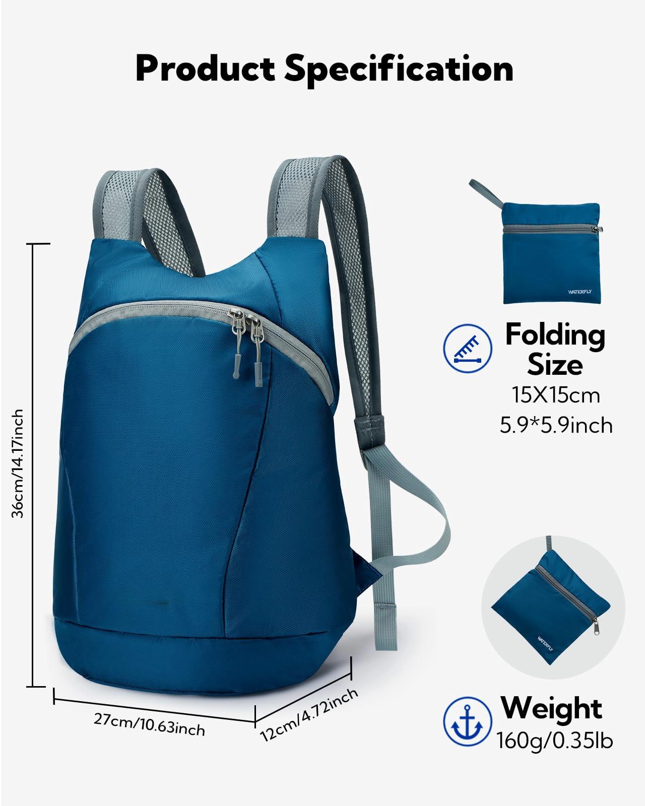 Only-bags.store Ultraleichter faltbarer Rucksack : Kleiner verpackbarer Wanderrucksack Leichter dünner Rucksack Sportlicher Tagesrucksack  