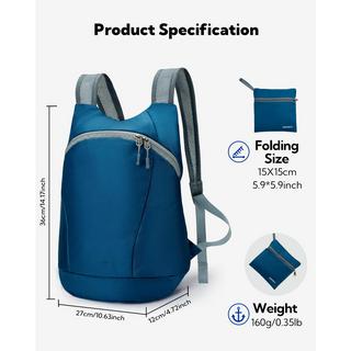 Only-bags.store Ultraleichter faltbarer Rucksack : Kleiner verpackbarer Wanderrucksack Leichter dünner Rucksack Sportlicher Tagesrucksack  