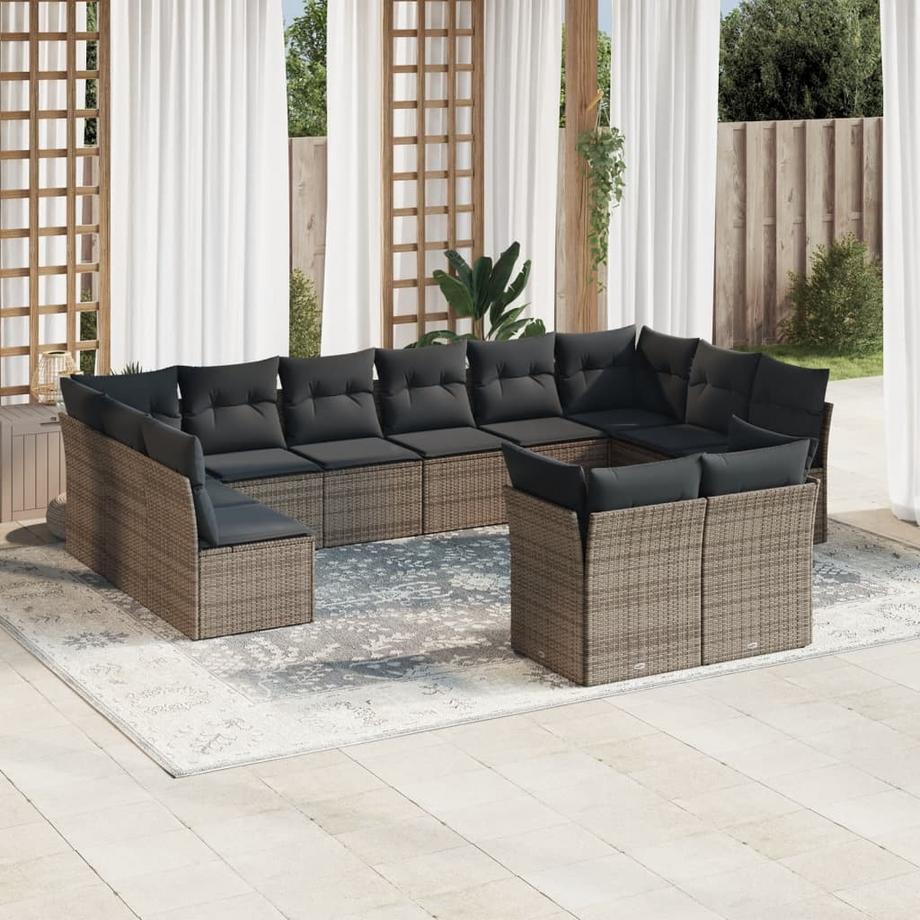 VidaXL set divano da giardino Polirattan  