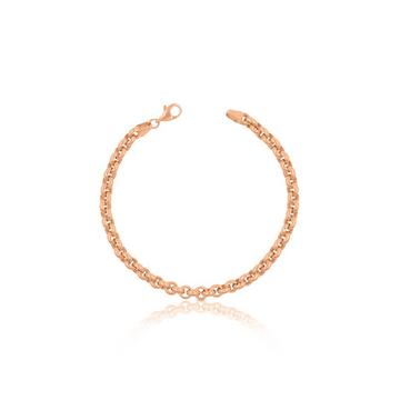 Bracelet jaseron or rose 750, 19cm, 5mm