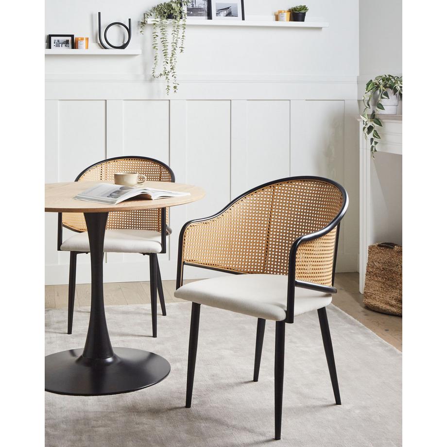 Beliani Lot de 2 chaises de salle à manger en Métal  WEIMAR  