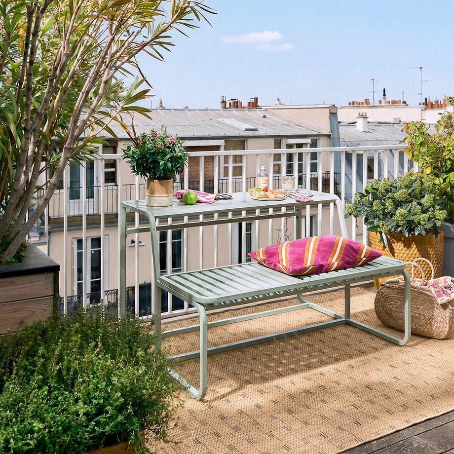 La Redoute Intérieurs Gartenbank-Tisch aus Metall Stahl  
